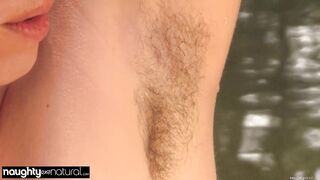 NAUGHTYNATURAL - Shaggy Amateur Leona XXX River Solo and Outdoor Water Tease