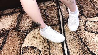 Foot Fetish Sneakers Sock and Stripped Feet/sfw