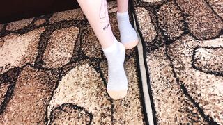 Foot Fetish Sneakers Sock and Stripped Feet/sfw