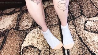 Foot Fetish Sneakers Sock and Stripped Feet/sfw