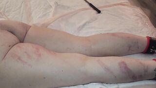 My Pretty Size 13 Womens Feet and Lengthy Legs Being Flogged and Whipped with a Thong and Crop During the time that Bound Jointly with Manacles