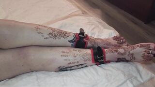 My Pretty Size 13 Womens Feet and Lengthy Legs Being Flogged and Whipped with a Thong and Crop During the time that Bound Jointly with Manacles