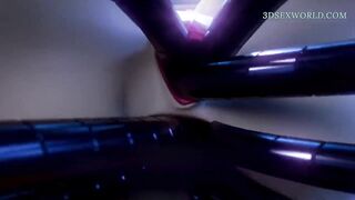 SADOMASOCHISM Hottie Drilled Hard by Sex Machine (Animation)