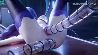 SADOMASOCHISM Hottie Drilled Hard by Sex Machine (Animation)