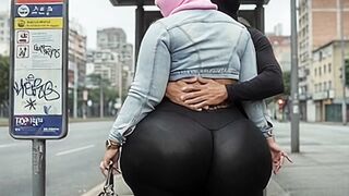 "Masked big beautiful woman Teases Stranger with Massive Booty at Educate Station - Public Risk"