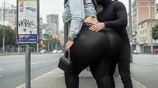 "Masked big beautiful woman Teases Stranger with Massive Booty at Educate Station - Public Risk"