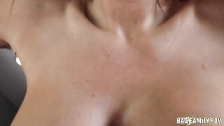 Redhead Savana Styles is caught changing by her concupiscent stepbro
