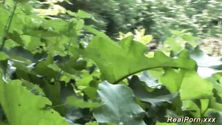plump playgirl gets wild screwed in the forest