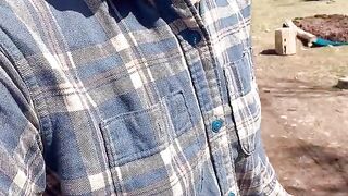 Pee on the Ground Near Truck Wheel