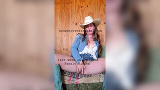 Redhead Bangs Herself Like Avid All Over the Farm