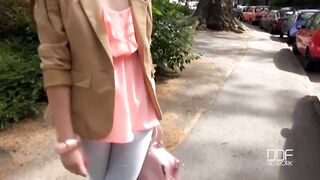 Russian Teen pick up and suck in Elevator