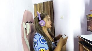 Lewd gamer getting drilled in the centre of a party during the time that playing