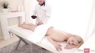 Harlot Cute - 4K - Light Haired Slender Angel Is Having Enjoyment with Her Masseur