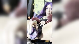 Tattooed and Pierced, Cosplaying Alternative Hotty Stuffs Her Moist Cunt with Bad Dragon Dream Toy