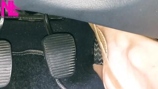 Revving and Driving in Light Brown Peeptoe Sandals
