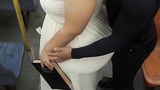 "Religious big beautiful woman in Lengthy Costume Gets Booty Teased During the time that Holding Bible"