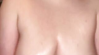 Rubbing My Oily Large Titties