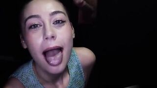 GLORYHOLE SECRETS - Dolly Paige Gulps Thick Cum Loads At Gloryhole