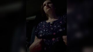 Tit flashing teach striptease as I get willing for daybed while on a 65 hour voyage from L.A. to Chicago