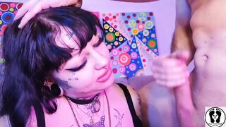 Excited Oral-job Ends with Spunk flow on Nose