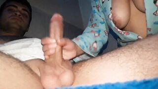 mother I'd like to fuck Stepmother goes into her stepson's room at night when this chab's alone to suck him