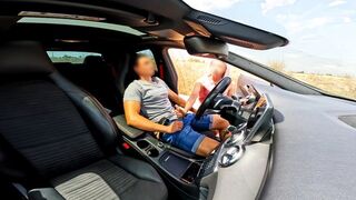 An unknown gal caught me wanking in the car and helps me finish cumming