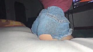 Skinny eighteen-year-old gal with consummate booty getting screwed in the butt for the 1st time, youthful gal with consummate ass cheeks receiving anal-act of love.