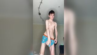 See This Youthful Student Shoot A Thick Load Of Cum