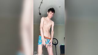 See This Youthful Student Shoot A Thick Load Of Cum