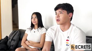 TIMY SCREWS HIS NEIGHBOUR HANNAH AND THE DELIVERY WOMAN APRIL BEHIND GARRISONS BACK.
