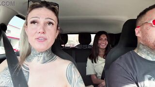 We discovered a homeless hotty named Medinga, took her to the car to have sex with her and gave her some coins.