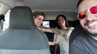 We discovered a homeless hotty named Medinga, took her to the car to have sex with her and gave her some coins.