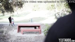 Slutty homeless stud watches tiny hot Latin babe mother I'd like to fuck devour her lovers large ebony dick
