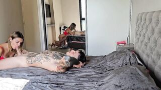 Behind the Scenes! Amateur Pair Have Sex in the Morning. Double Penetration