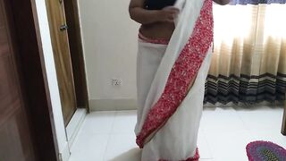 Punjabi Stepmother in Law Wearing Saree Blouse When Sexy Son in Law Saw Her and Give Anal Screw During the time that Her Stepdaughter Next Room