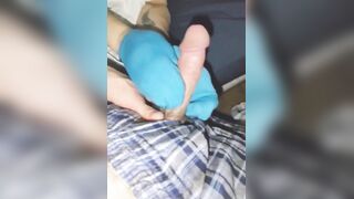 Hawt Blue No Show Ankle Socks Sockjob Tugjob Cum