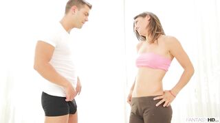 Tiny Latin babe Julia Roca Gets Her Bubble Ass Banged By Her Yoga Instructor
