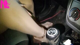 Driving in Exposed Hose and Bworn Buckled Pumps
