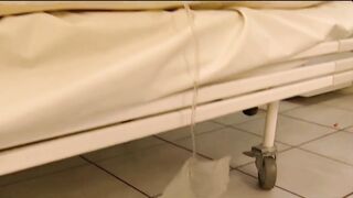 Immodest Blond Female-dominator Milks Patient's Dong Hard