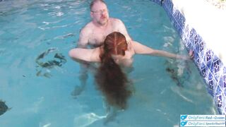 Underwater Outdoor Pool Sex with Lengthy Hair Redhead Rapunzel mother I'd like to fuck