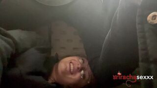 I milk him below the table at work (real risky public bj, double spunk flow)