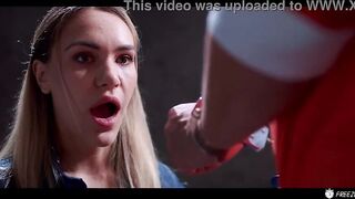 Golden-haired Secretary Facefucked in Prison - Working Beauty Freeze Drilled by Stranger