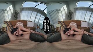 UP CLOSE VR - Wild Small Brunette hair Harley Haze KNOWS How To Ride A Penis POV