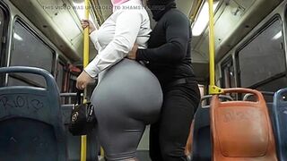 "Masked Secretary big beautiful woman Gets Booty Crammed on Crowded Public Bus"