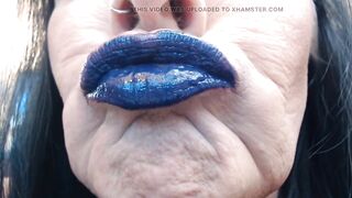 Blue purple lip wand closeup duck