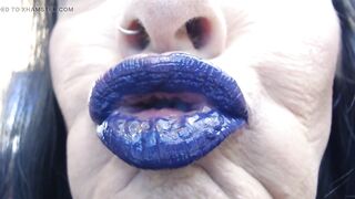 Blue purple lip wand closeup duck