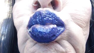 Blue purple lip wand closeup duck