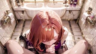Purple Shiny Outfit Banged to Climax in Bathtub