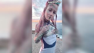 GOTH TATTOO Pair perverse adventures outdoors on road voyage