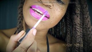 Feeble Against Fuchsia Lips- Pink Lipstick Fetish with Female-dominant Rosie Reed Mesmerizes U Into Lipstick Bondage- 1080p HD